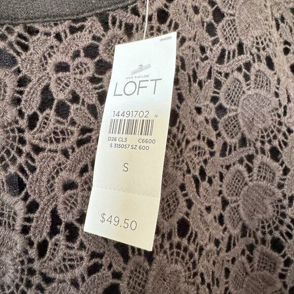 Ann Taylor LOFT Black Short Sleeve Lace Front Shirt Size Small Womens - Picture 5 of 7